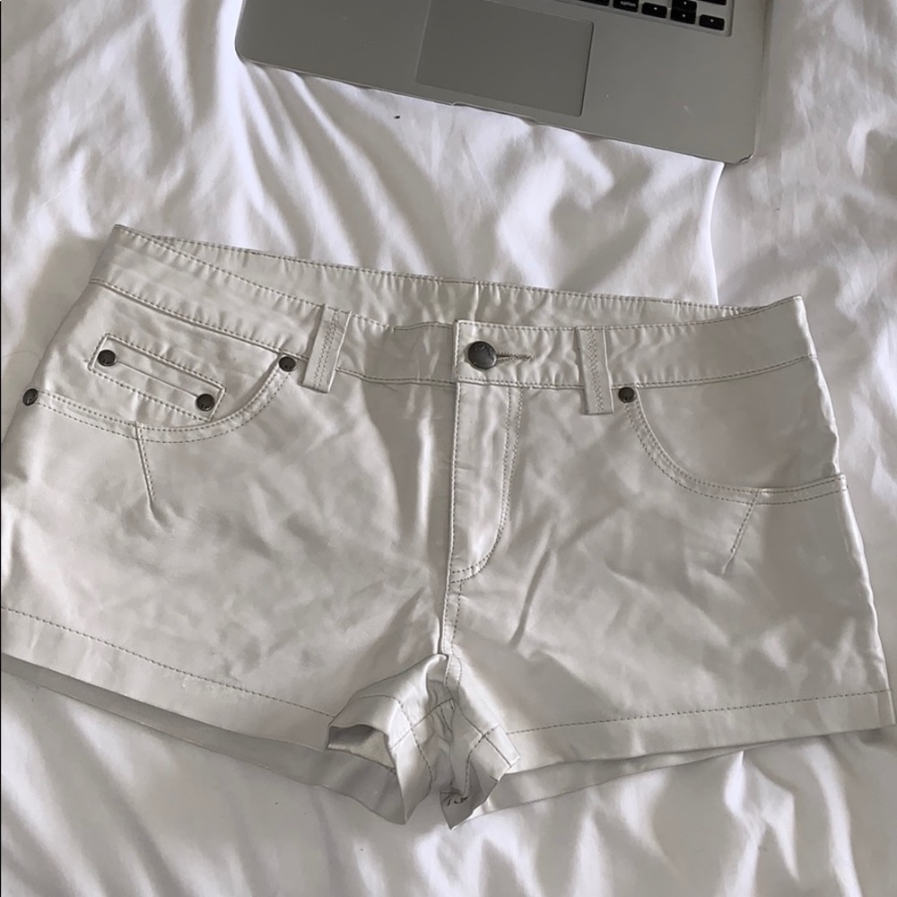 Faux leather shorts